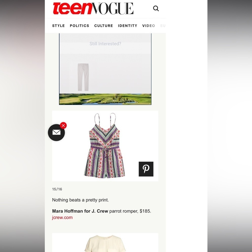 Mara Hoffman for J.Crew Women's XS Parrot Stripe Romper Multicolor - Picture 4 of 4